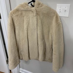 Zara Faux Fur Hooded Coat